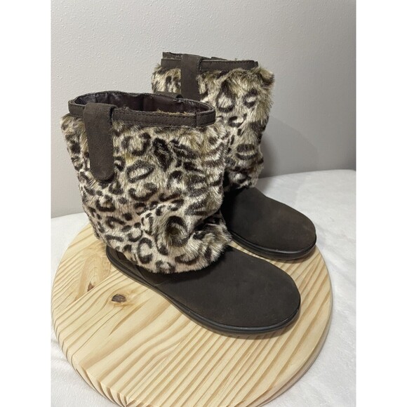 Cheeks by Tony Little Designs W’s Leather Boots, Removable Animal Print Cuff S-8 - Picture 6 of 10